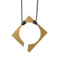 Hold on Necklace cut out from solid brass material with brush finish and adjustable leather cord. CNC Precision Milling Made in LA Brass Material, Milling, Leather Cord, Jewelry Crafts, Solid Brass, Hold On, Cut Out, Brass, Leather