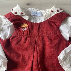 Jacadi Red Floral Romper and Matching Collared Shirt Outfit. Size 6 months. Shirt is removable. Red romper has floral pattern and buttons in the back. Cute ties at the ankles. Snaps along the diaper area. Excellent used condition Collared Shirt Outfit, Red Romper, Floral Romper, Collared Shirt, Red Floral, Shirt Outfit, 6 Months, Floral Pattern, Rompers