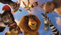 the madagascar movie poster with many different animals