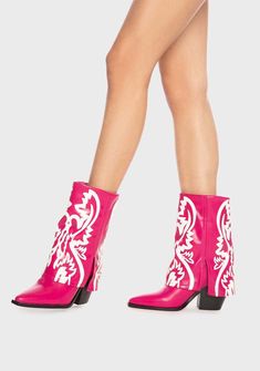 five Spring Mid-calf Boots For Rodeo, Mid-calf Boots For Rodeo In Spring, Western Style Pink Mid-calf Boots For Spring, Western Pink Heeled Boots For Spring, Pink Pointed Toe Mid-calf Boots For Spring, Western Style Pink Mid-calf Boots, Pink Fitted Western Mid-calf Boots, Western Style Fitted Pink Mid-calf Boots, Boots Combat