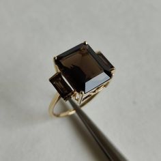 Elegant Smoky Quartz Gemstone Rings, Formal Smoky Quartz Gemstone Jewelry, Smoky Quartz Jewelry, Smoky Quartz Ring, Quartz Jewelry, June Birthstone, Quartz Ring, Wedding Board, Yellow Gold Ring