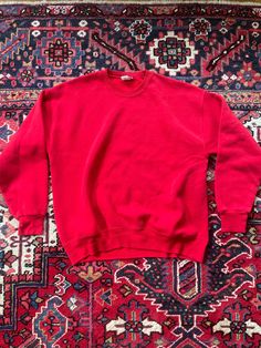 Early 90s Heavy duty  Red  Sturdy sweats (brand)  USA made  XL Crew Neck Sweatshirt, Gender Neutral, Crew Neck, Sweatshirts Hoodie, Adult Outfits, Sweatshirts, Red, Etsy Uk, Clothes