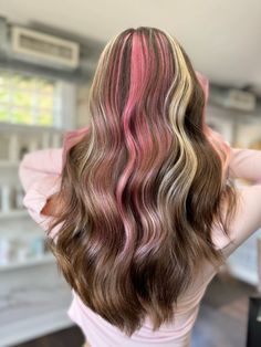 This is my hair i just got done! #neopolitan #icecream #hair 🍨🍧🤎 Napoleon Hair Color, Neopolitan Hair Dye, Nepolian Hair, Curly Neopolitan Hair, Neopolotin Hair, Neopolitan Nails