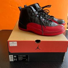 Nike Air Jordan 12 Retro Flu Game Size Mens 11 Us Black/Varsity Red. Worn Once Like Brand New Comes With Everything Box And Receipt. Sporty Jordan Shoes With Red Sole In Leather, Sporty Leather Jordan Shoes With Red Sole, University Red Leather Lace-up Jordan Shoes, Jordan Sports Shoes With Red Sole In Leather, Leather Jordan Shoes With Red Sole For Sports, University Red Leather Basketball Shoes With Boost Midsole, Mid-top Jordan Shoes With Red Sole, Mid-top Leather Jordan Shoes With Red Sole, Leather Mid-top Jordan Shoes With Red Sole