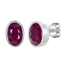 Add an elegant pop of color to your jewelry collection with these gemstone-embellished Gemistry white gold stud earrings. Add an elegant pop of color to your jewelry collection with these gemstone-embellished Gemistry white gold stud earrings. FEATURES Length: 7.5 mm Backings: post Metal: 14k white gold Finish: polished Packaging: velvety pouchSTONE DETAILS Center stone size: 4 mm x 6 mm Shape: oval Setting: bezel Gemstones may have been treated to enhance their appearance. Special care may be r Formal Oval Earrings With Bezel Setting, Formal Oval Bezel Set Earrings, Elegant Oval Earrings With Bezel Setting, Modern Oval Cabochon Earrings, Oval Fine Jewelry Earrings With Bezel Setting, Red Oval Birthstone Earrings, Modern Oval Sterling Silver Gemstones, Oval Cabochon Gemstone Earrings For Anniversary, Oval Birthstone Earrings In White Gold