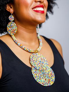 Feel instantly gorgeous with this beautiful Maasai Double Rainbow Necklace Set! With its brilliant colors and intricate details, it's sure to make you stand out in a crowd. Perfect for everyday wear or special occasions. Stand Out In A Crowd, Double Rainbow, Rainbow Necklace, Maasai, Brilliant Colors, Intricate Details, Necklace Set, Special Occasion, Everyday Wear