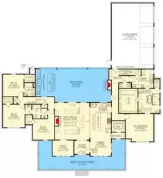 the floor plan for this house is very large and has two master suites on each side