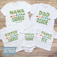 Dinosaur 1st Birthday Matching Family Shirts, 1st Birthday Shirt, One-O-Saurus Shirt, Dinosaur Birthday Tee, Birthday Boy Outfit, Dino Shirt SHIRT DETAILS Experience comfort and style with our exceptional cotton shirt. Crafted from 100% soft cotton fibers (fiber content may vary for different colors), this shirt offers a luxurious feel against your skin. We proudly present two variants to cater to your needs: Adult and Youth Shirts are skillfully designed using the Bella + Canvas 3001 fabric, wh One O Saurus Birthday Party, First Birthday Boy Dinosaur Theme, 1st Birthday Themes Boy, 1st Birthday Boy Themes, Dino Shirt, Family Birthday Shirts, Dinosaur First Birthday, 1st Birthday Shirts, First Birthday Shirts