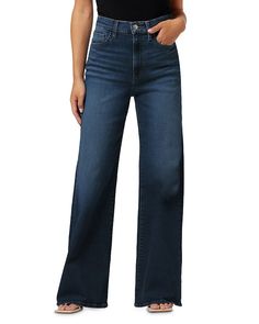 Joe's Jeans The Mia Petite High Rise Wide Leg Jeans in Exhale Women - Bloomingdale's Joe Jeans, High Rise Wide Leg Jeans, Leg Stretching, Lifestyle Clothing, Petite Jeans, Women Denim Jeans, Denim Flares, Joes Jeans, Premium Denim