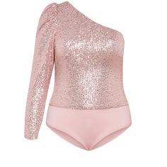 a pink bodysuit with sequins on it