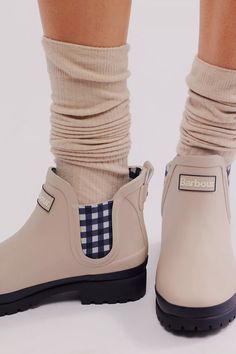 Barbour Mallow Rain Boots | Free People Rubber Boots Outfit, Boots Outfit Ankle, Rain Shoes, Rubber Boots, Gingham Print, Fit Inspo, Boots Outfit, The Storm, Pull Tab