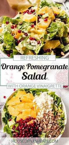 orange pomegranate salad with orange vinaigrete