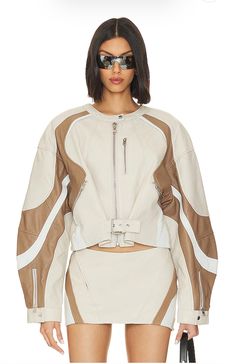 https://www.revolve.com/mobile/lamarque-dustin-moto-jacket-in-bone-winter-white-mocha/dp/LARX-WO195/?d=Womens&itrownum=29&itcurrpage=1&itview=01 Leather Racer Jacket, White Leather Jacket, White Mocha, Racer Jacket, Micro Mini, Models Off Duty, White Jacket, Summer Trends, Winter White