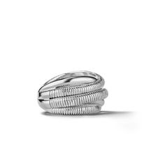 Our coveted Eternity Highway Ring reflects the original design that the entire collection was built upon. The modern, sculptural, intertwining texture and high polish bands represent the eternal love in our lives. Sterling Silver Width: ½" Rhodium finish to brighten and protect Spiral Ring With A Modern Twist For Formal Occasions, Silver Bypass Ring With Modern Twist, Modern Silver Stackable Dome Ring, Modern Snake Ring For Anniversary, Modern Silver Bypass Ring With Polished Finish, Modern Silver Stackable Bands, Modern Twist Stackable Rings For Anniversary With Polished Finish, Modern Polished Silver Bypass Ring, Modern Spiral Ring For Formal Occasions