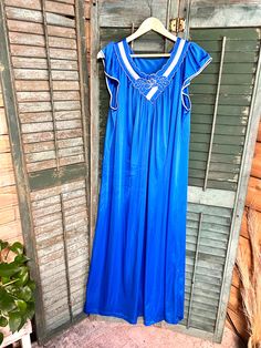 Vintage shadow line nightgown Polyester  Medium  22" underarm to underarm  54" long See all photos for best description  Good vintage condition Vintage Blue Nightgown For Hospital, Womens Nightgowns, Vintage Nightgown, Women's Nightgowns, Pajama Robe, Nightgowns, Night Gown, Columbia, Art Collection