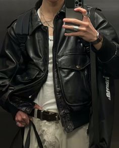 god of ruin | landon king Guy Outfit, Guys Clothing Styles, Leather Jacket Outfits, Cool Outfits For Men, Mens Casual Dress, Streetwear Men Outfits