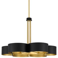 a black and gold chandelier hanging from a ceiling