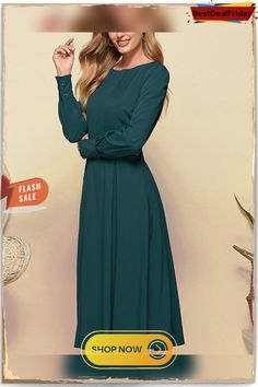 Women Vintage Solid Color Pleated Midi Dress Elegant Gowns Green Chiffon Long Sleeve Maxi Dress, Long Sleeve Solid Color Chiffon Dress, Green Long Sleeve Chiffon Dress, Long Sleeve Green Chiffon Dress, Green Chiffon Long Sleeve Dress, Formal Green Maxi Dress For Fall, Elegant Green Maxi Dress For Fall, Modest Floor-length Chiffon Dresses, Modest Solid Color Maxi Dress