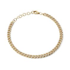 This Mini Pave Cuban Link Bracelet offers a classic and timeless design with a subtle sparkle and shine. This piece can be worn alone or layered with your favorite bracelets. Available in 14K White, Yellow, and Rose Gold Diamond weight = 0.63 carats Bracelet length = 6-7 in, adjustable Cuban Link Bracelet, Sparkle And Shine, Cuban Link, Rose Gold Diamonds, Semi Precious Gemstones, Link Bracelets, Dream Closet, Gold Diamond, Timeless Design