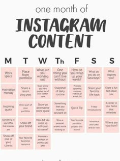 the month of instagramm content with words and pictures on it, including an image of