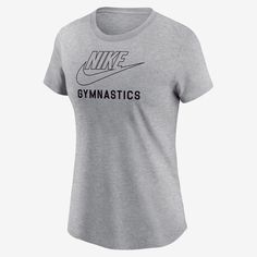 It's your sport. Make sure everybody knows with this relaxed-fit tee. Nike Athletic Fit Sports T-shirt, Athletic Heather T-shirt With Logo For Sports Season, Gray Athleisure T-shirt With Letter Print, Nike Relaxed Fit T-shirt For Gym, Basic Nike T-shirt Moisture-wicking, Nike Tri-blend Sports T-shirt, Nike Sporty T-shirt With Logo Print, Nike Cotton T-shirt In Athletic Heather, Sporty Athletic Heather T-shirt With Moisture-wicking