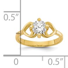 Introducing the 10k Yellow Gold 10k CZ Polished Baby Ring, a charming piece crafted with care and attention to detail. Made from 10k yellow gold, this polished baby ring features a stunning white cubic zirconia stone, adding a touch of sparkle. With a band width of just 2 mm, it offers a delicate yet solid feel. Sized to fit tiny fingers perfectly, adjustments can be made in 0.5 increments. Carefully casted and polished to shine, the 10k Yellow Gold 10k CZ Polished Baby Ring is the perfect first Baby Ring, Baby Rings, Cubic Zirconia, Sparkle, Yellow Gold, Band, Ring, Stone, Yellow