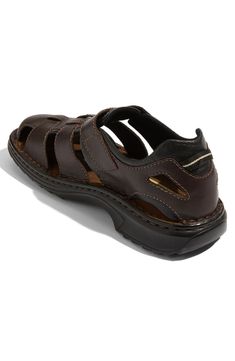 Topstitched leather sandal is crafted of premium Italian leather. Patented water-resistant, hand-stitched construction adds durability, and a cushioned outsole ensures comfort. Leather upper/textile lining/synthetic sole. By Josef Seibel; imported. Men's Shoes. Leather Closed Toe Sandals With Leather Footbed, Casual Open Toe Leather Shoes With Leather Lining, Brown Closed Toe Walking Sandals, Brown Closed Toe Sandals For Walking, Leather Open Toe Shoes With Stitched Sole, Leather Sport Sandals With Round Toe, Brown Closed Toe Sport Sandals With Cushioned Footbed, Casual Leather Closed Toe Sport Sandals, Brown Leather Sport Sandals With Round Toe