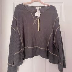 Brand New Women’s Size Small Open To Offers:) Fast Shipping Comfortable Gray Long Sleeve Sweater, Cozy Gray Crew Neck Top, Comfy Gray Crew Neck Top, Cozy Gray Tops For Layering, Comfy Long Sleeve Spring Tops, Comfy Long Sleeve Tops For Spring, Trendy Heather Grey Long Sleeve Top, Casual Gray Tops For Fall, Heather Grey Long Sleeve Top For Loungewear