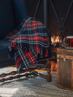 Black Stewart Throw Weston Table Camp Bedroom, Plaid Bedroom, Christmas Rules, Tartan Decor, Tartan Plaid Christmas, Cabin Theme, Farmhouse Style Bedrooms, Crazy House, Tartan Blanket