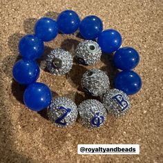 Micro pave Zeta Phi Beta beads sold per set (3 beads) Blue and silver size: 10mm BRACELET NOT INCLUDED Zeta Phi Beta, Micro Pave, Blue Beads, Silver Beads, Blue And Silver, Beads, Blue, Silver