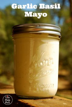 a mason jar sitting on top of a wooden table