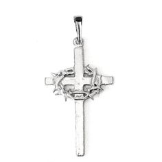 Bring a piece of divine protection to your wardrobe with this House of Morgan Pewter Cross with Thorns jewelry gift set - perfect for accessorizing your ensemble with a hint of heavenly flair! Whether you're after a necklace, earrings, or a keychain - they've got you covered. Pendant Only - will arrive with our stainless steel bail for easy attachment to any necklace.Earrings - surgical steel fishhook attachments on our black earring card.Keychain/Bag Charm - stainless steel large lobster clasp Symbolic Jewelry: Cross Pendant Charms, Spiritual Cross Pendant Jewelry With Charms, Symbolic White Gold Cross Pendant Jewelry, Symbolic Cross Charms Jewelry, Cross Pendant Charms For Jewelry Making, Sterling Silver Crucifix Charm Jewelry, Spiritual Sterling Silver Crucifix Jewelry, Silver Cross Jewelry With Charms, Spiritual Crucifix Jewelry For Wedding