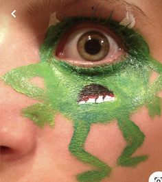 Fun Easy Face Paint Ideas, Face Paint Arm Art, Mike Wazowski Face Paint, Monsters Inc Face Paint, Crazy Face Paint Ideas, Face Painting Adults Creative, Cute Simple Face Paint Ideas, Cute Monster Makeup, Bluey Face Painting Ideas For Kids