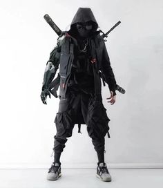 Shop the latest techwear at Techwear Division. Elevate your style with futuristic clothing like techwear pants, techwear jackets and more to discover! #techwear #techwearoutfit #techwearfashion Afro Ninja, Dark Streetwear Aesthetic, Oni Samurai Mask, Hip Hop Hairstyles, Techwear Accessories, Techwear Ninja, Dark Streetwear, Black Techwear, Cyberpunk Mask