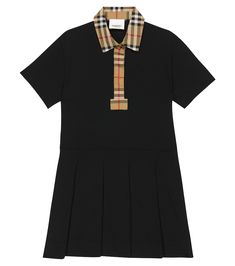 No brand does preppy chic for little ones better than Burberry Kids. This polo dress is made from skin-kind cotton and finished with a Vintage Check panel along the collar and placket. | Burberry Children Vintage Check cotton polo dress Burberry Dress Women, Burberry Dress, Burberry Shirt, Preppy Chic, Burberry Kids, Kids Outfits Girls, Cotton Polo, Polo Dress, Black Trim