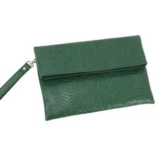 The perfect grab and go evening bag, our folded clutch bag looks chic with every outfit whilst still being roomy enough to fit plenty! Genuine Leather H 7.5 x W 11.4 Please note: the maximum number of letters that can be monogrammed is 10. Green Python, Shoulder Chain, Looks Chic, Green Bag, Evening Bags, Clutch Bag, Genuine Leather, Monogram, Green