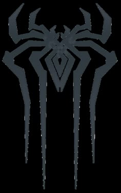 the spiderman logo is shown in black and white, with an intricate design on it