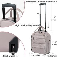 KROSER Carry On Underseat 16-inch Lightweight Overnight Suitcase - Dusty Pink - Walmart.com Checked Luggage