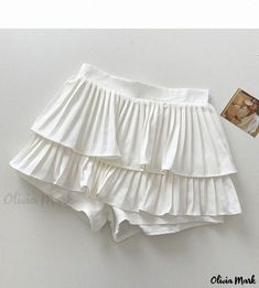 Olivia Mark - Chic High-Waisted Pleated Cake Skirt with a Fashionable Design Cake Skirt, High Waisted Pleated Skirt, Irregular Hem, Types Of Skirts, High Waisted Denim, Olivia Mark, Pleated Skirt, Denim Skirt, Midi Skirt