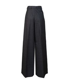 Composition: 100% Cotton, 55% Polyester, 45% Wool | Acne Studios Women's Tailored Wrap Trousers in Grey | SS24 Wrap Trousers, Tailor Shop, Tailored Trousers, Short Pants, Leg Pants, Wide Leg Pants, Acne Studios, Portugal, Wide Leg