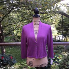 Size: Mp Color: Amethyst Fabric: 41% Linen 32% Rayon 28% Cotton Condition: Nwt New With Tags (Last Picture Is The Best Color Shot) Appr Measurements Shoulder To Shoulder: 15.5” Pit To Pit: 19” Waistband: 18” Center Back Length: 17” Sleeve Length: 17” Smoke Free/Pet Free Home Bundle & Save Thank You For Stopping! Questions Welcomed! V848 Elegant Purple Sweater For Spring, Elegant Spring Purple Sweater, Elegant Purple Fall Cardigan, Purple Fitted Cardigan For Spring, Spring Fitted Purple Cardigan, Fitted Purple Cardigan For Spring, Spring Purple Cardigan For Layering, Purple Spring Cardigan For Layering, Casual Fitted Purple Cardigan