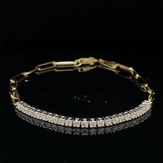 Very popular Half Paperclip Chain and Half Diamonds Tennis Bracelet - 18K Yellow Gold - 2mm Lab Grown Diamonds, 0.79ctw, 23 Stones, E-G Color, VS1-SI1 Clarity - 7 inches, Adjustable For Daily Wear or the Special Occasions. Treat yourself because you're a queen and you deserve it Let your man get it for you because you're a queen and you deserve it Thank you for visiting our page :) Shoot us a message for any inquires about the items. Anniversary Diamond Bracelet With Rectangular Links, Luxury Diamond Link Bracelet For Anniversary, Luxury Link Diamond Bracelet For Anniversary, Formal Diamond White Jewelry With Box Chain, Elegant Box Chain Bracelet For Anniversary, Classic Diamond Bracelet With Box Chain, Classic Diamond Link Bracelet, Elegant Round Tennis Bracelet With Box Chain, Classic Link Diamond Bracelet