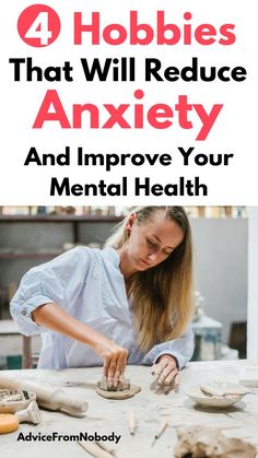 Here are some hobbies to try when you're feeling anxious. Anxious relief. Relieve anxious thoughts with these 4 hobbies ideas. Personal growth | Anxiety | Mental health | Hobbies to try | Hobbies and interests | Finding a hobby | Hobbies for women | Hobbies Quotes, Healthy Hobbies, Mood Boosting Foods, Organizing Time Management, Mental Health First Aid