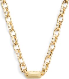 From COACH&#x2C; this necklace features:Collar necklaceBrassLobster clasp closureApprox.16" lengthIncludes signature COACH jewelry pouchImported. Coach Necklace, Chain Collar, Coach Jewelry, Necklace Fashion, Accessories Jewelry Necklace, Dillard's, Collar Necklace, Fashion Trend, Handbag Accessories