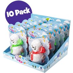 10 packs of stuffed animals in the packaging