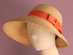 Wide Brim Straw Hat Cecil by GrosgrainJP on Etsy Classic Cloche Hat For The Beach, Classic Beige Straw Hat For Garden Party, Summer Cloche Straw Hat For Church, Wide Brim Straw Hat For Church, Summer Brimmed Sun Hat For Church, Vacation Straw Cloche Hat, Beige Straw Hat For Church In Summer, Classic Brimmed Panama Hat For Garden Party, Adjustable Brimmed Straw Hat For Church