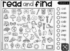 a printable worksheet with words and pictures to help kids learn how to read