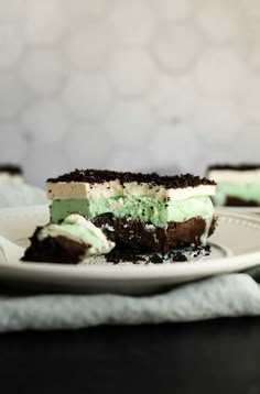 a piece of cake sitting on top of a white plate