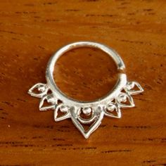 Silver Septum For Pierced Nose  Nose jewelry  Septum by RONIBIZA, $20.00 Small Septum Piercing, Pierced Nose, Ring Indian, Piercing Septum, Piercing Nose, Indian Nose Ring, Wild Beauty, Septum Jewelry, Fake Piercing