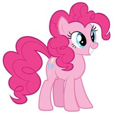 the pinkie pony is looking at something